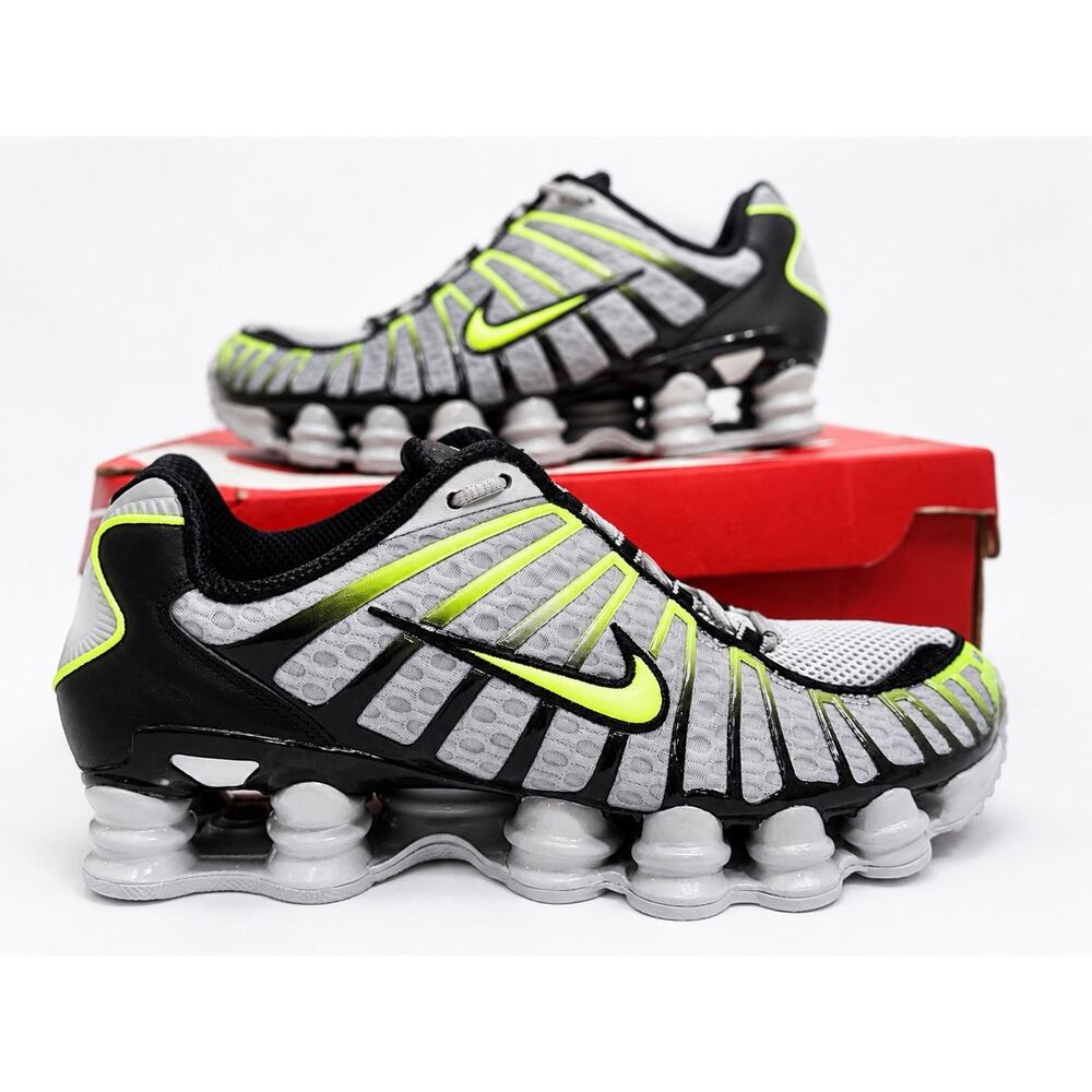 Nike Shox TL Shoes Wolf Gray Black Lime Blast AV3595-005 Men's 9.5